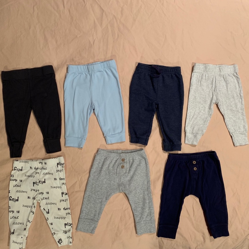 7 piece Baby Boy Pants bundle - sizes 6 M & 3-6 M